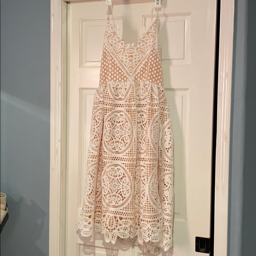 White/nude dress